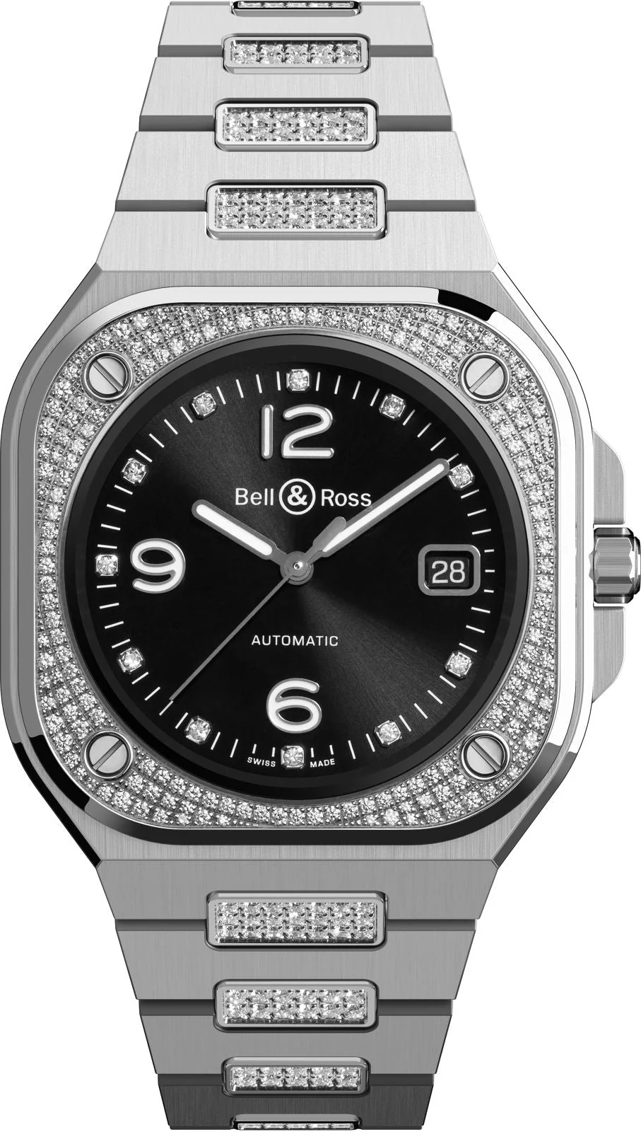 Bell & Ross BR-05 40mm Automatic in Steel with Diamond Bezel