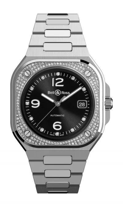 Bell & Ross BR-05 40mm Automatic in Steel with Diamond Bezel