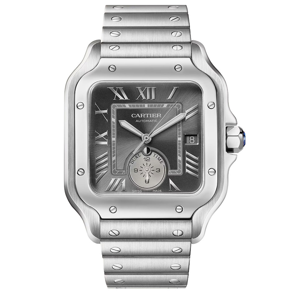 Cartier Santos Dual Time 40.2mm in Steel