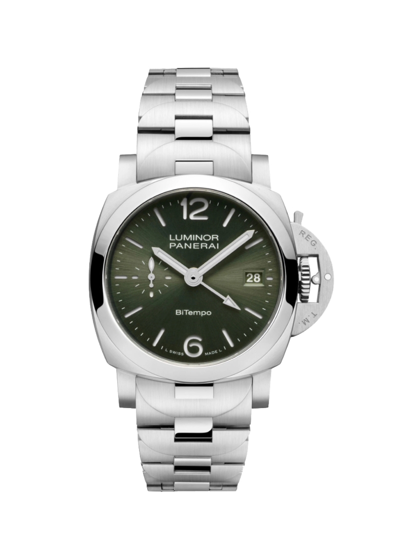 Panerai PAM 1640 - Luminor Quaranta BiTempo 40mm in Brushed Steel