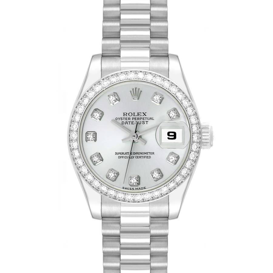 Pre-Owned Rolex President 26mm in Platinum with Diamond Bezel