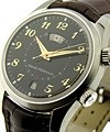 Traveler II Alarm and GMT Watch Steel on Strap with Black Dial with Gold Arabics