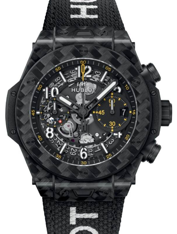 Big Bang Partnerships Unico Sailing Team 42mm in Black Carbon Fiber on Black Fabric Strap with Skeleton Dial