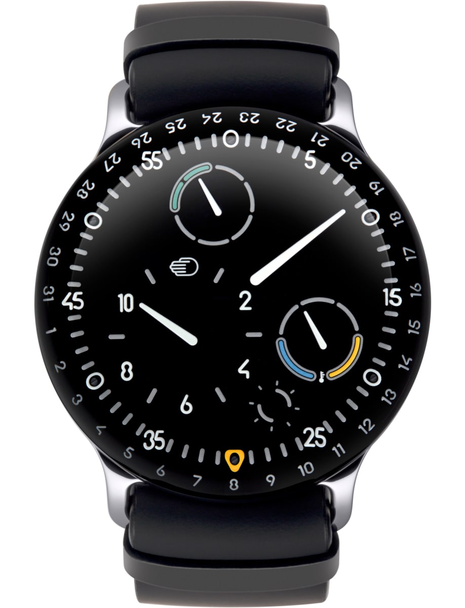 Type 3 White 44mm in Grade 5 Titanium on Black Leather Strap with Black Dial