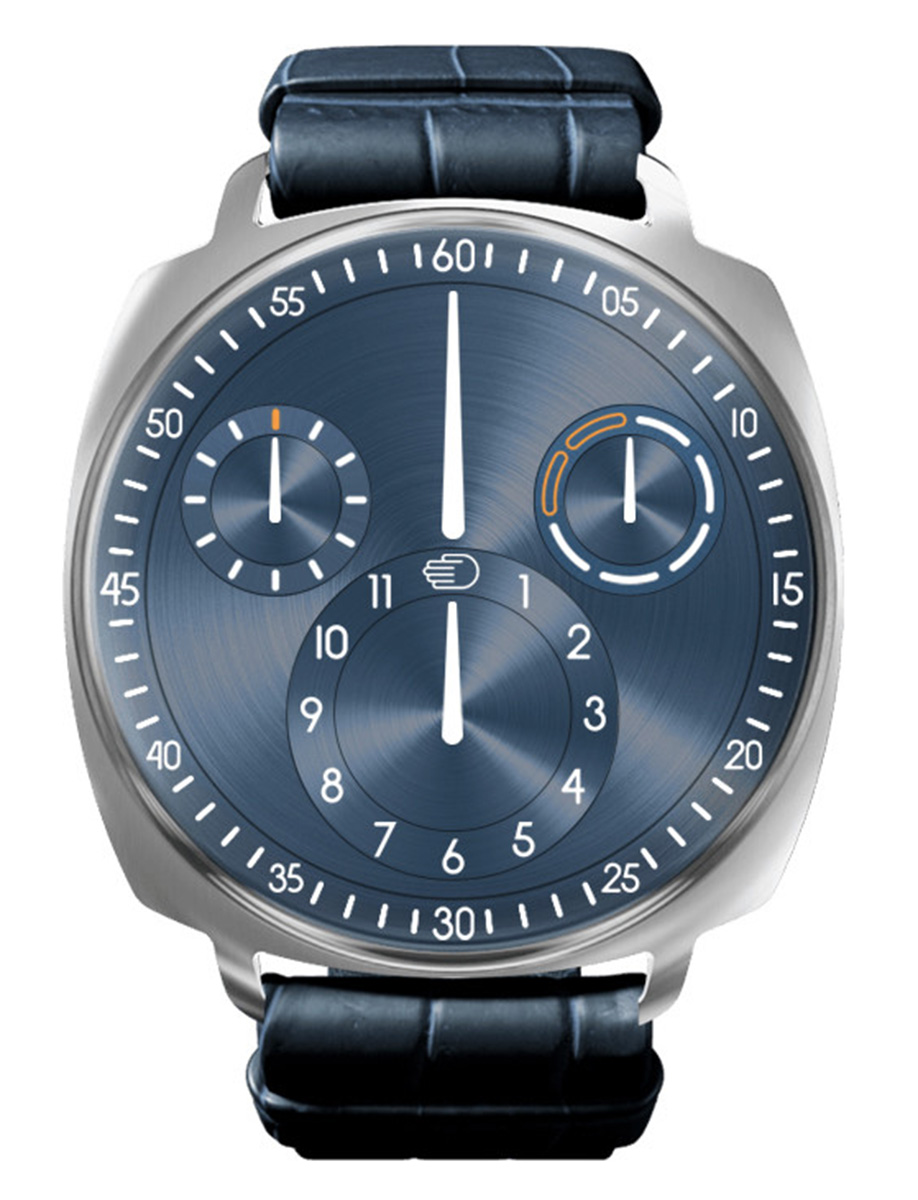 Type 1 Squared Type Night Blue 41mm in Steel on Blue Cordovan Leather Strap with Blue Dial