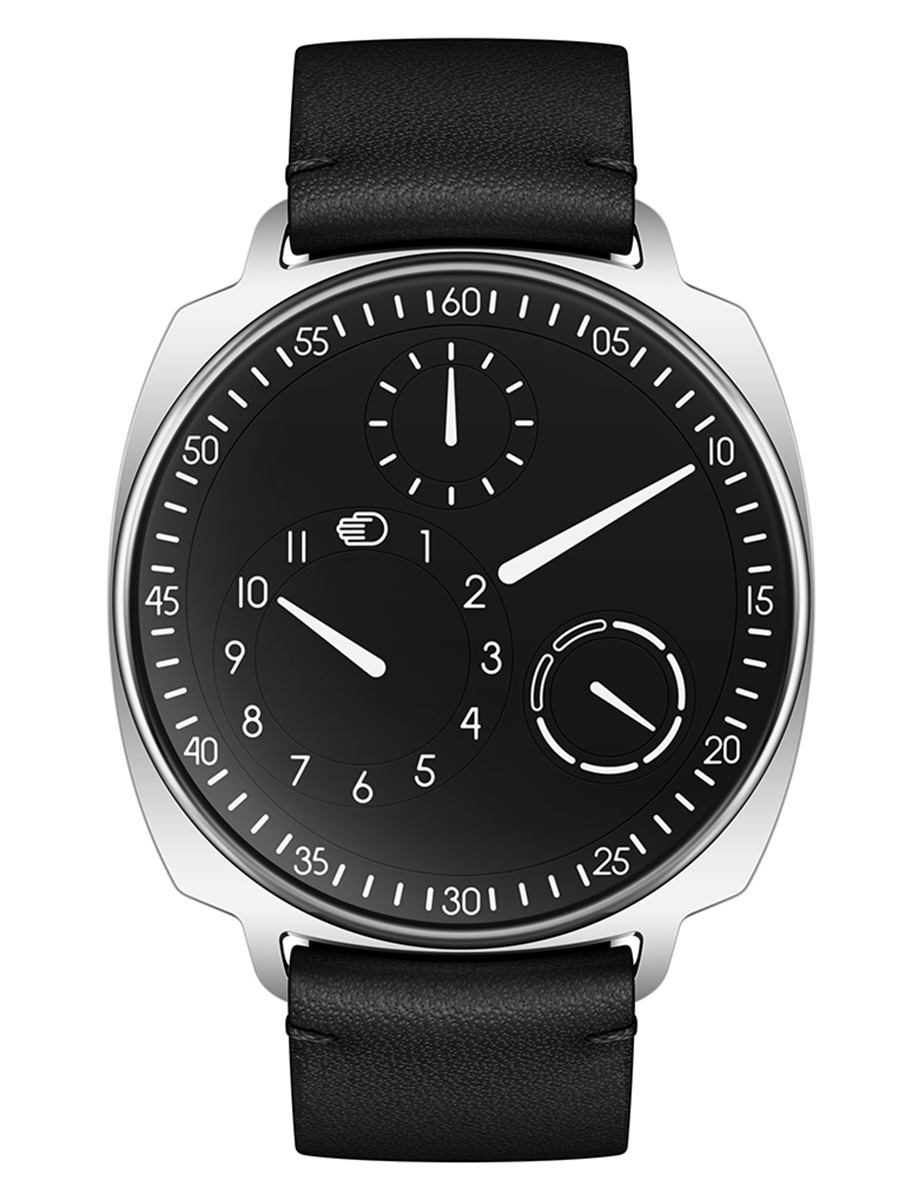 Type 1 Squared Type 1²B Black 41mm in Steel on Black Barenia Calfskin Leather Strap with Black Dial