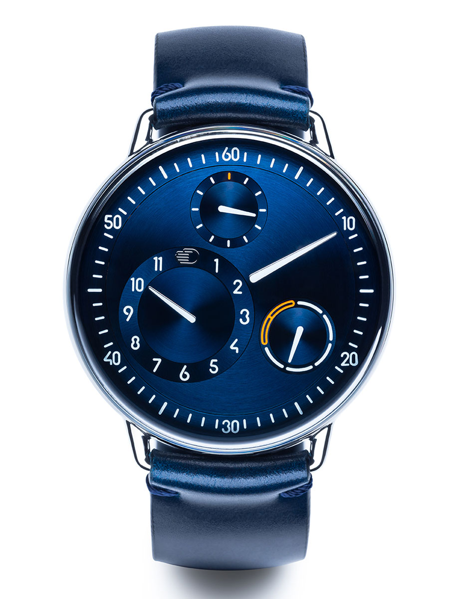 Type 1 Round Night Blue 42.7mm in Grade 5 Titanium on Blue Leather Strap with Night Blue Dial