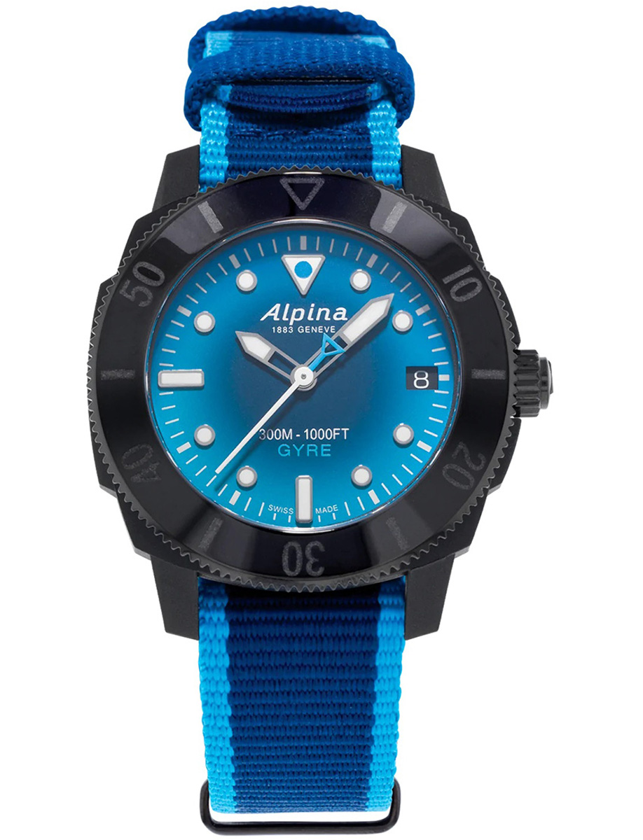 Seastrong Diver Comtesse Gyre Automatic 36mm in Glass Fibre on Two Tone Blue Nato Strap with Blue Smoked Dial