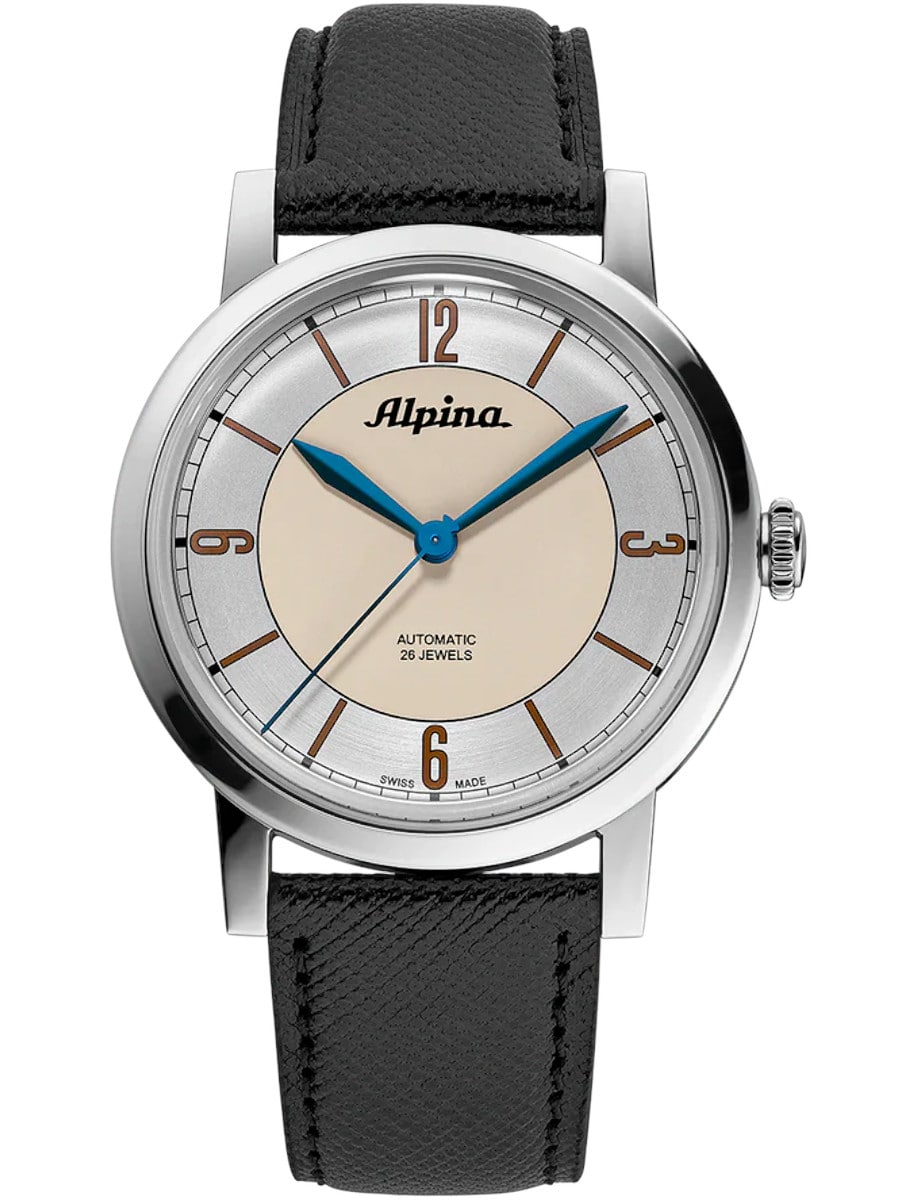 Heritage Automatic 38mm in Steel on Black Leather Strap with Silver Dial