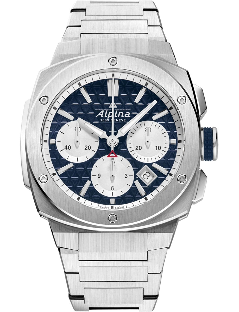 Alpiner Extreme Chronograph Automatic in Steel on Steel Bracelet with Navy Blue Dial