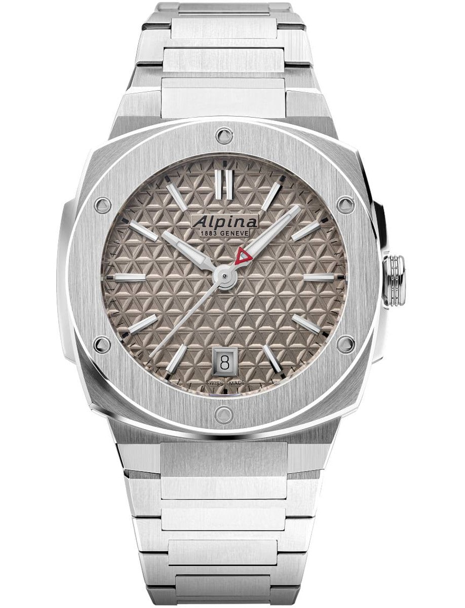 Alpiner Extreme Quartz in Brushed Steel on Brushed Steel Bracelet with Beige Dial