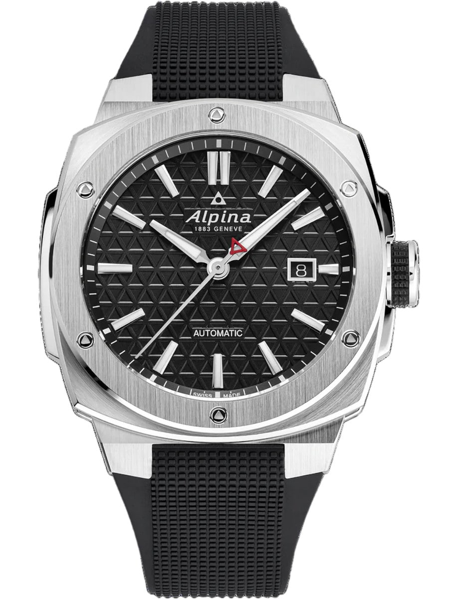 Alpiner Extreme Automatic 41mm in Steel on Black Rubber with Black Dial