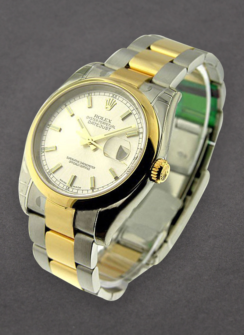 Rolex Unworn Datejust 36mm in Steel with Yellow Gold Smooth Bezel