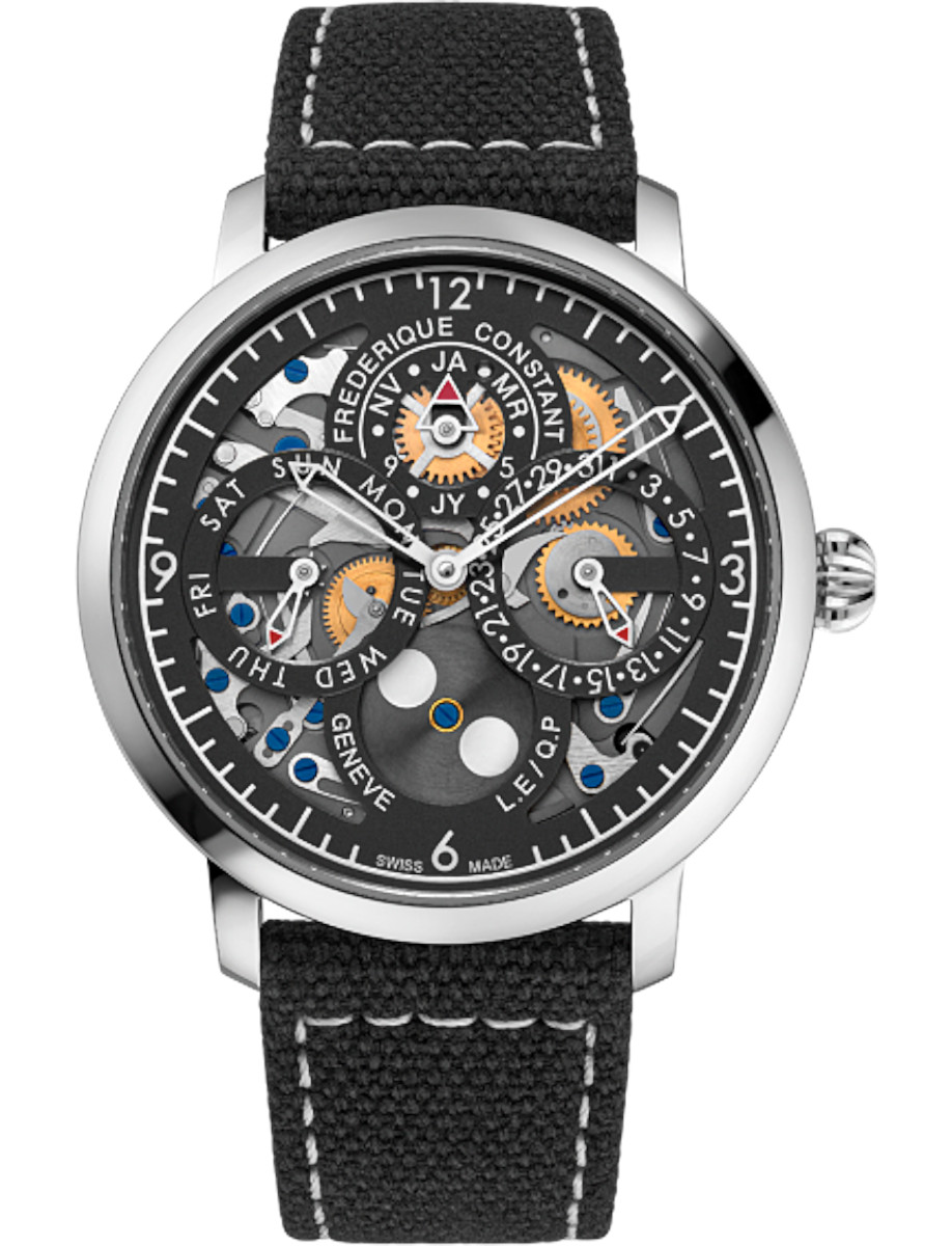 Perpetual Calendar 42mm in Steel - L.E 135 on Black Nylon Strap with Grey Openworked Dial
