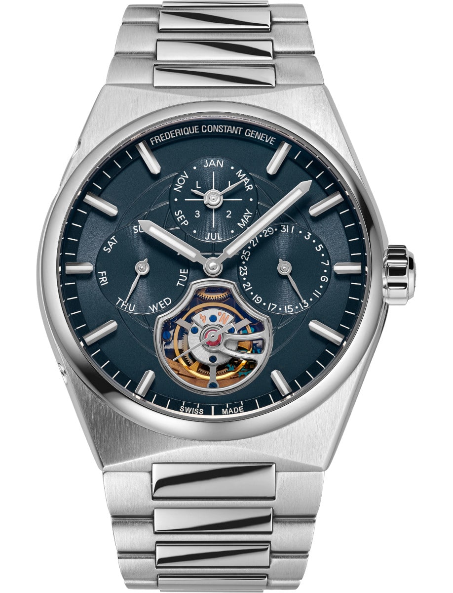 Highlife Tourbillon Perpetual Calendar 41mm in Steel - L.E 88 on Steel Bracelet with Blue Dial