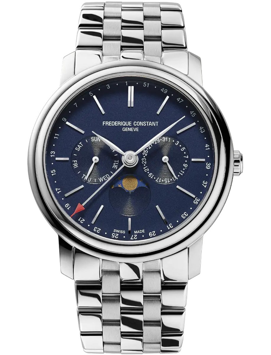Classics Gents Index Business Timer 40mm in Steel on Steel Bracelet with Blue Dial