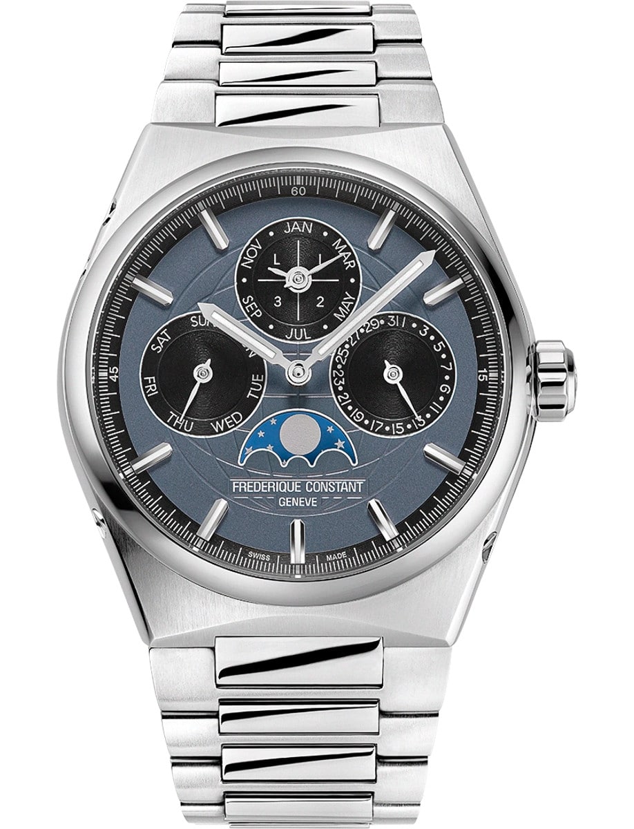 Highlife Perpetual Calendar 41mm in Steel on Steel Bracelet with Matt Grey Dial