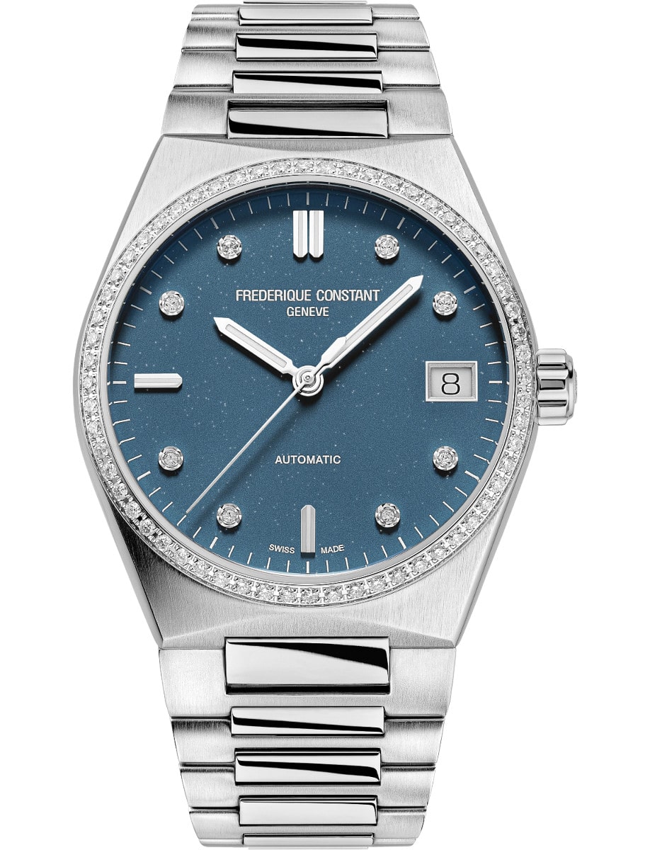 Highlife Ladies Automatic Sparkling 34mm in Steel with Diamond Bezel on Steel Bracelet with Light Blue Diamond Dial - L.E 888