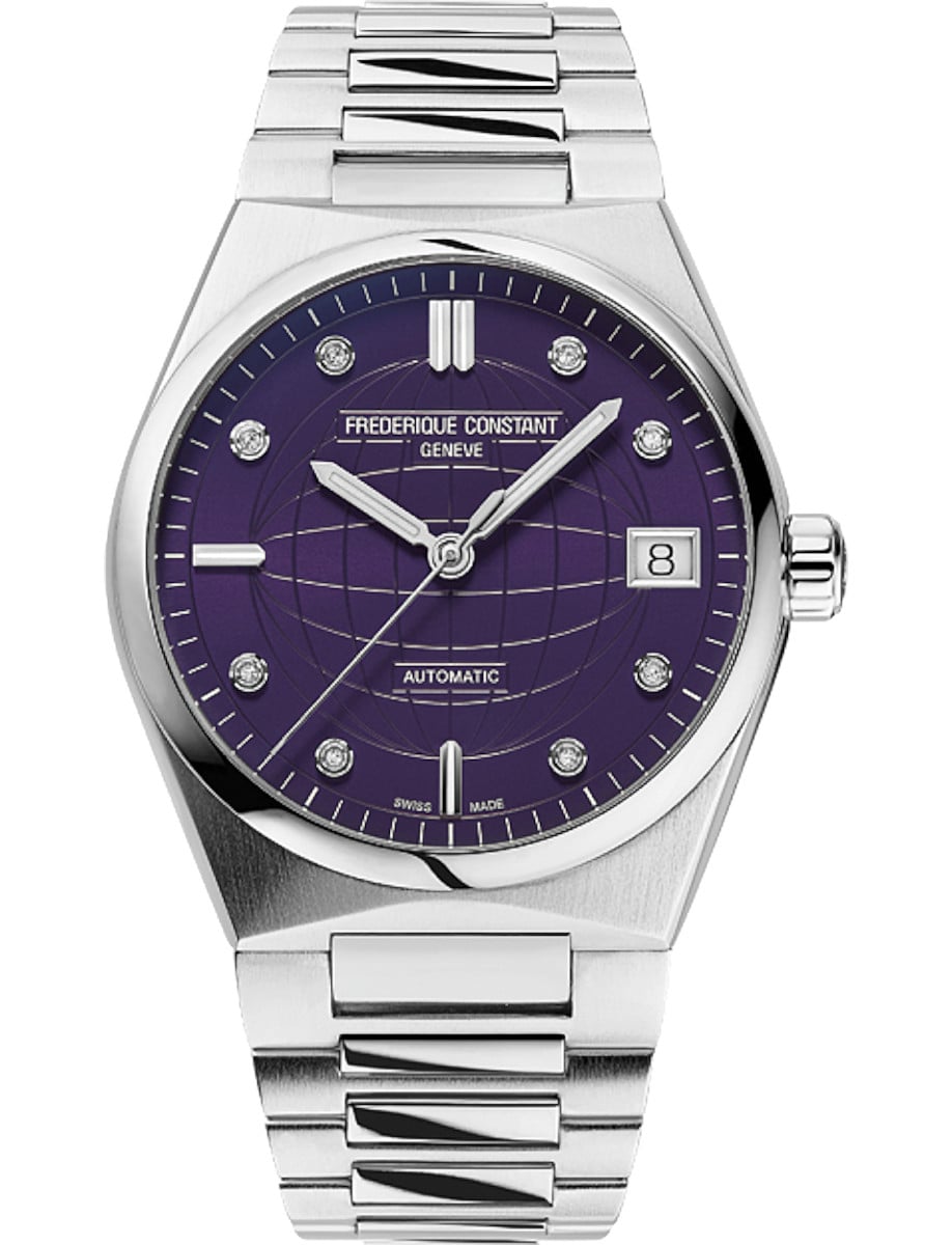 Highlife Ladies Automatic 34mm in Steel on Steel Bracelet with Purple Diamond Dial - L.E 888