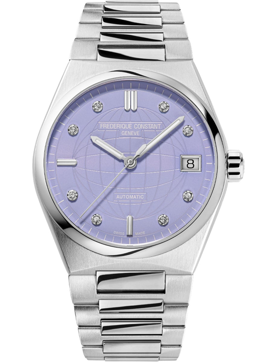 Highlife Ladies Automatic 34mm in Steel on Steel Bracelet with Lavender Diamond Dial