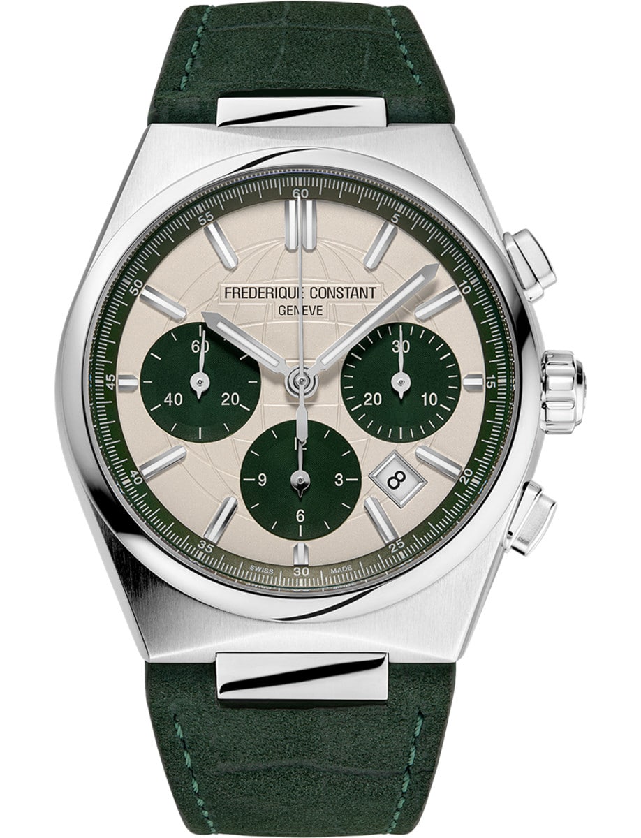 Highlife Chronograph Automatic 41mm in Steel - L.E 1888 on Green Leather Strap with Green Dial