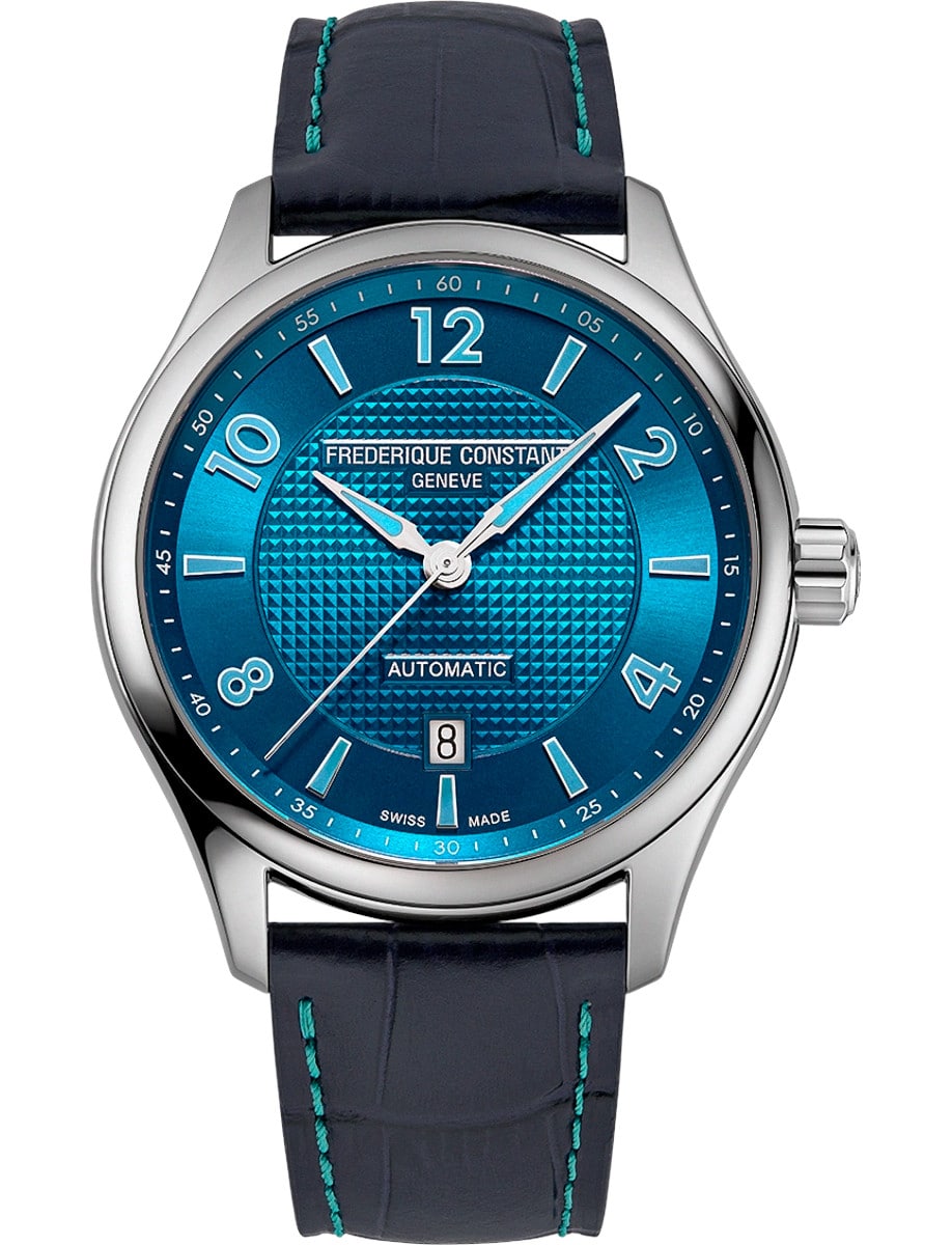 Runabout Classics Automatic 42mm in Steel on Black Calf Leather Strap with Blue Dial