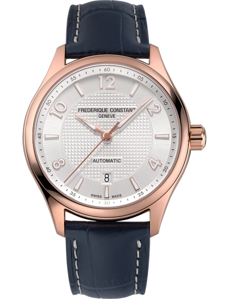 Runabout Classics Automatic 42mm in Rose Gold Plated Steel - Limited Edition 888 Pieces on Blue Leather Strap with Silver Dial