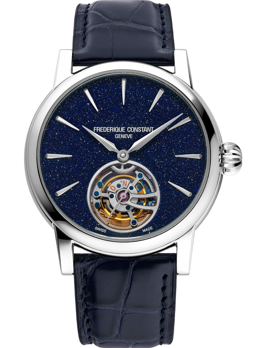 Classic Tourbillon 39mm in White Gold on Blue Alligator Leather Strap with Blue Aventurine Dial