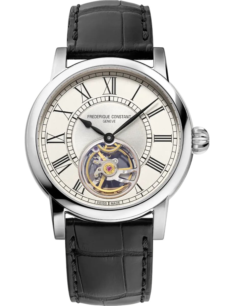 Classic Heart Beat 39mm in Steel - Limited Edition 930 pieces on Black Alligator Leather Strap with Beige Matt Dial