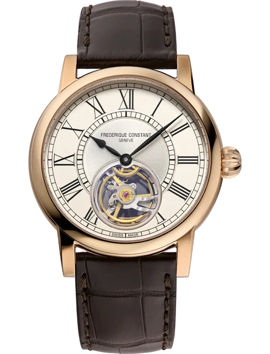 Classic Heart Beat 39mm in Rose Gold - Limited Edition 93 pieces on Brown Alligator Leather Strap with Beige Matt Dial