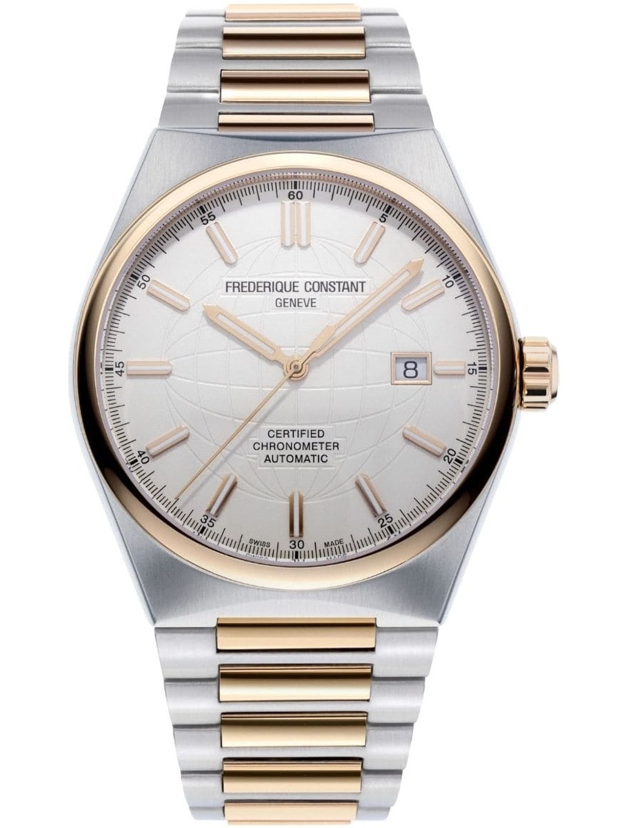 Highlife Automatic COSC 41mm in Steel with Rose Gold Plated Bezel on Steel and Rose Gold Plated Bracelet with Silver Dial