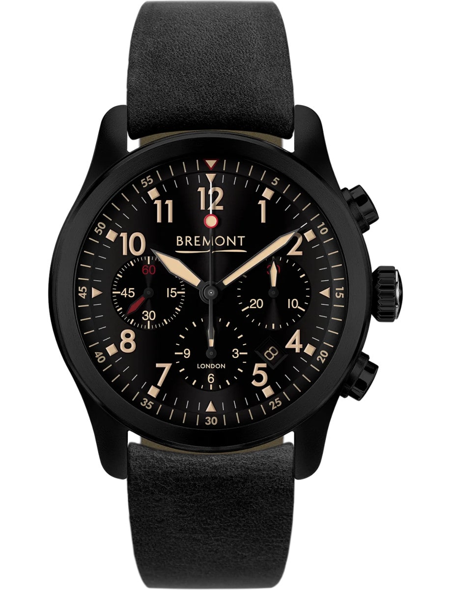 Pilot Watches ALT1-P2 Jet 43mm II in Black DLC Steel on Black Calf Leather Strap with Black Dial