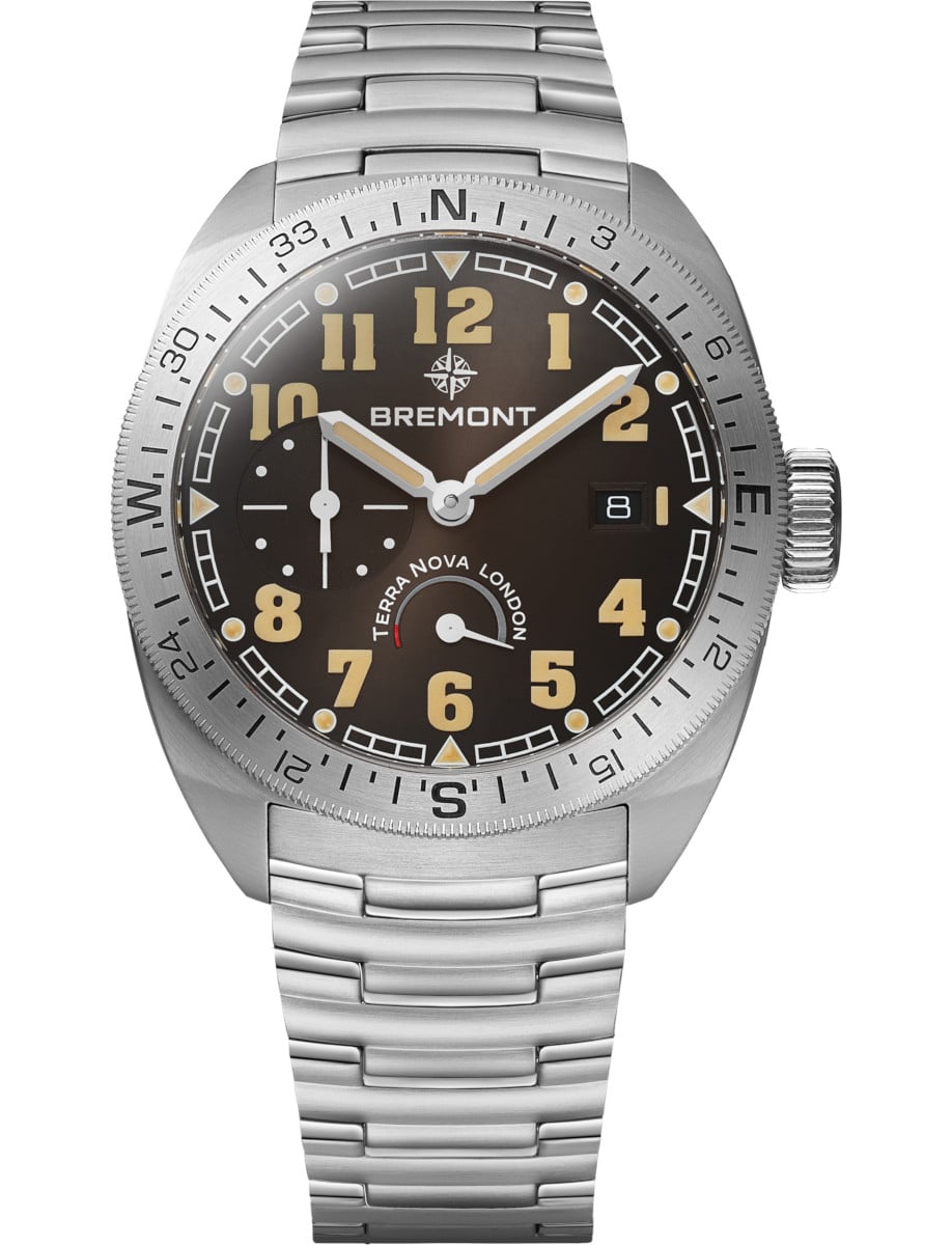 Terra Nova 40.5 Turning Bezel in Steel on Steel Bracelet with Black Dial