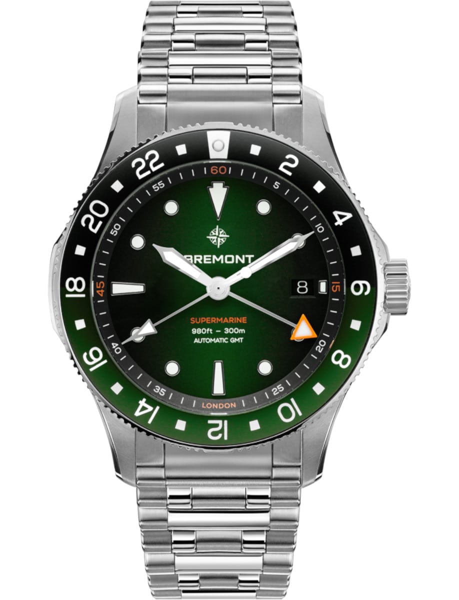 Supermarine 300M GMT ‘Tundra’ 40mm in Steel on Steel Bracelet with Green Dial