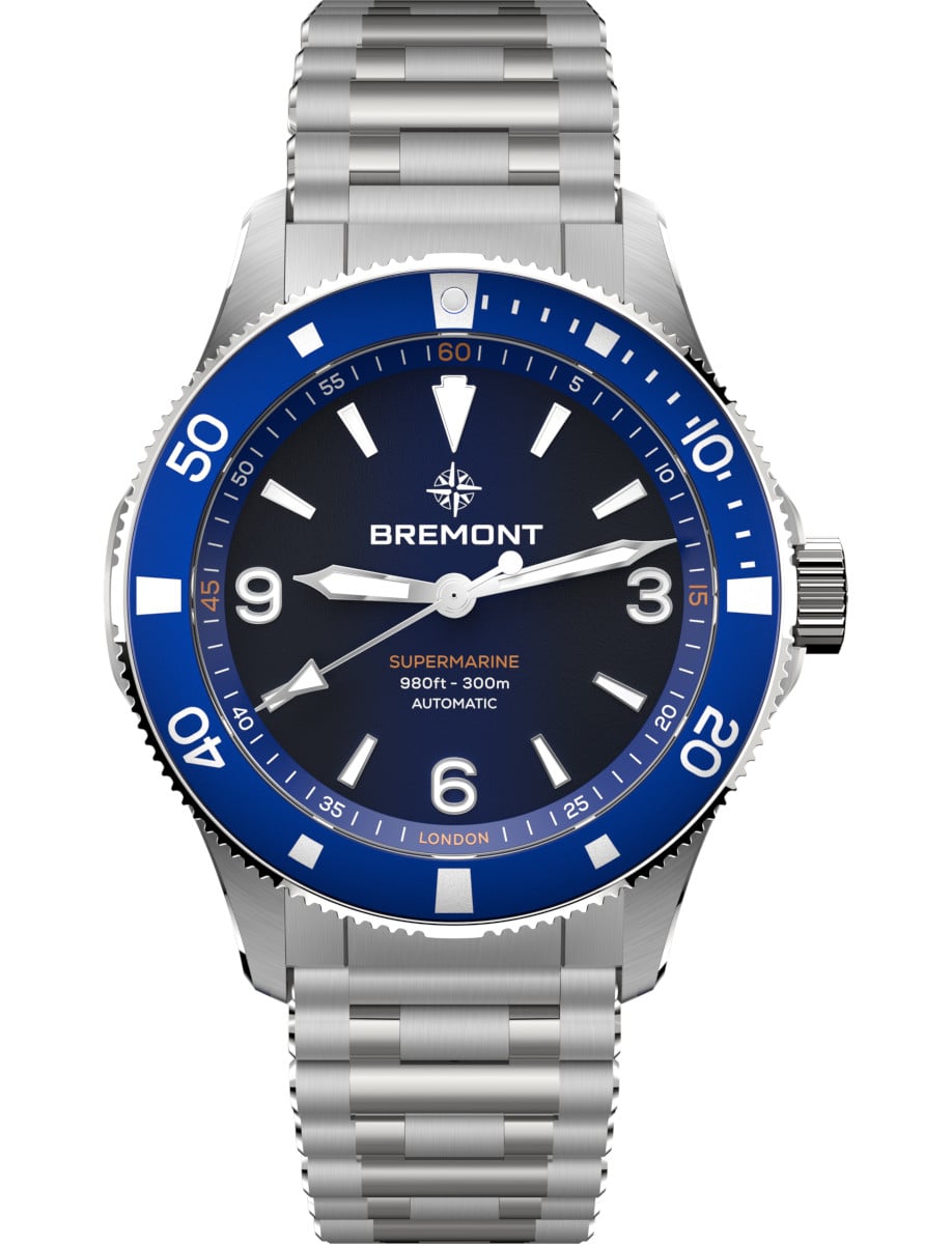 Supermarine 300M 40mm in Steel on Steel Bracelet with Blue Dial
