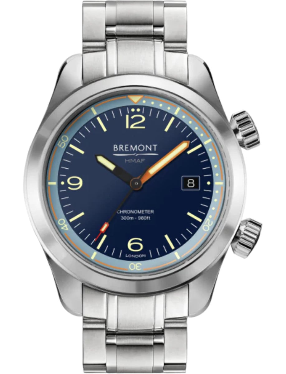 Armed Forces Argonaut 42mm in Steel on Steel Bracelet with Azure blue Dial