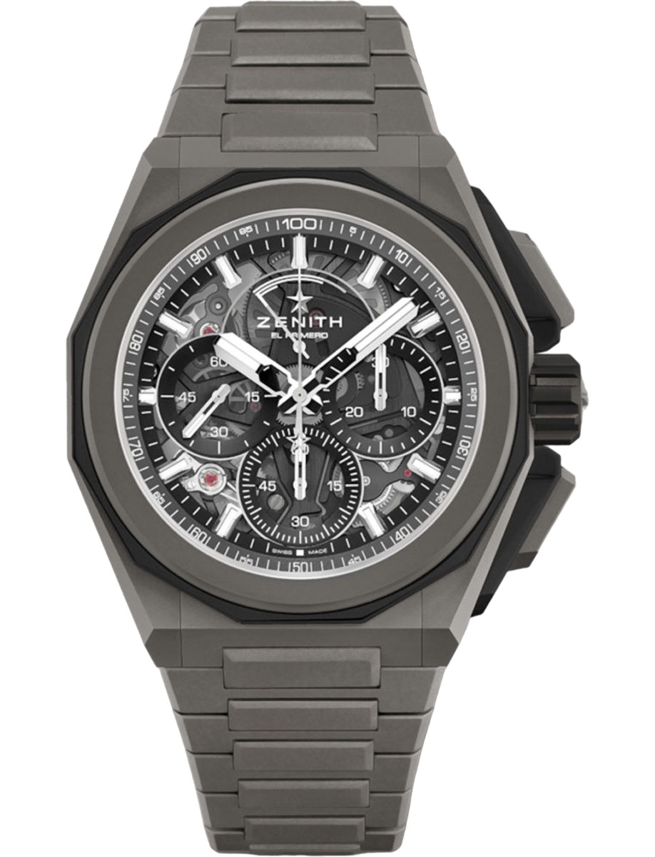 Defy Extreme 45mm in Microblasted Titanium on Microblasted Titanium Bracelet with Skeleton Dial