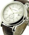 Chronometer HMS 40mm Automatic in Steel on Brown Crocodile Leather Strap with Silver Guilloche Dial