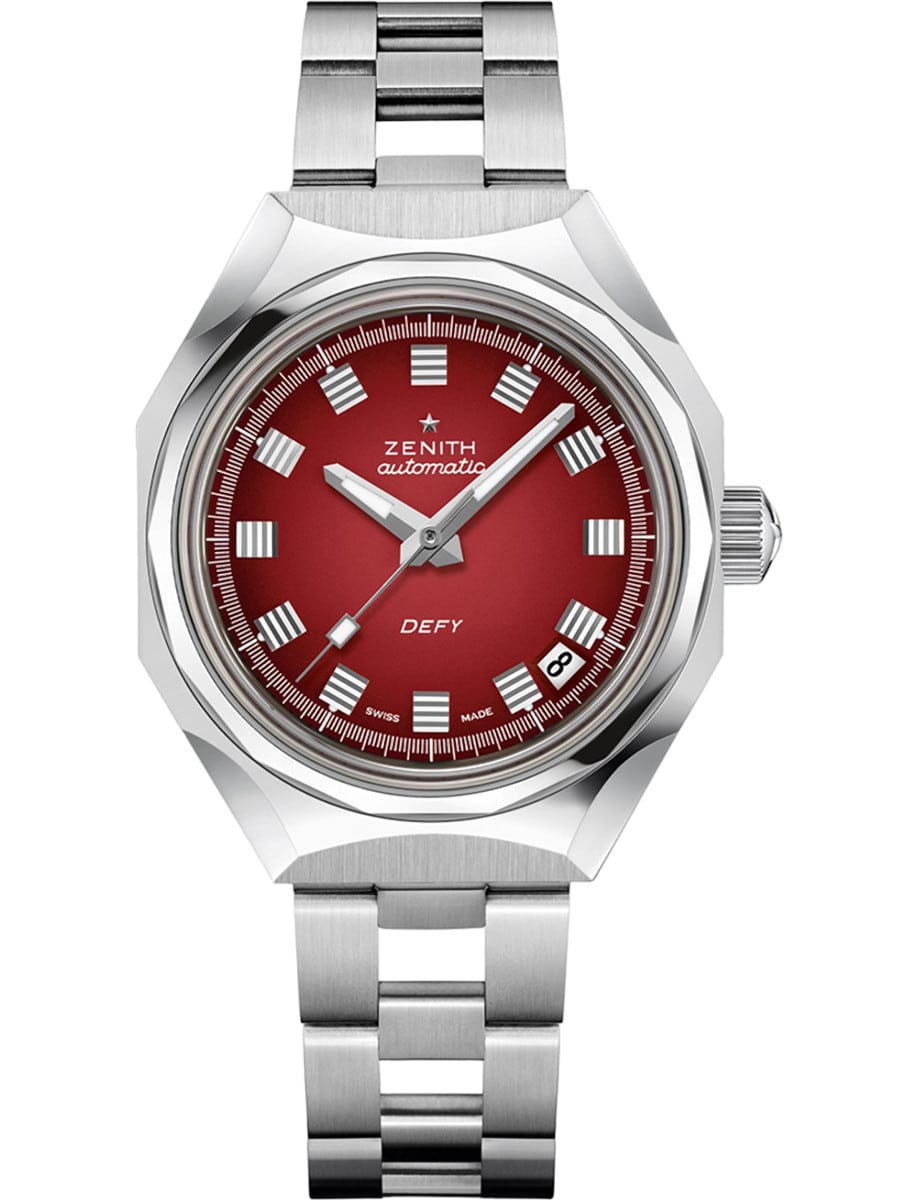 Defy Revival A3691 37mm Automatic in Steel on Steel Bracelet with Deep Red Gradient Dial