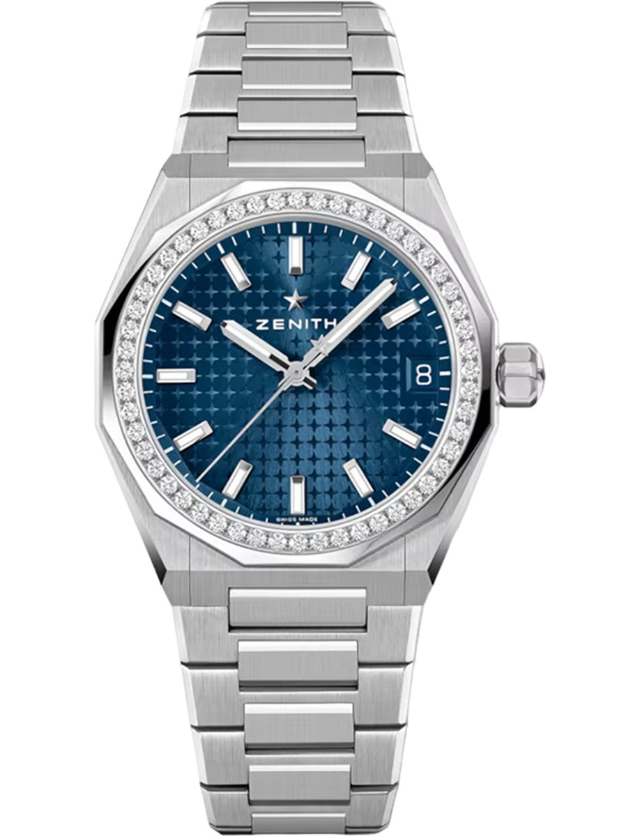 Defy Skyline 36mm Automatic in Steel on Steel Bracelet with Blue Dial