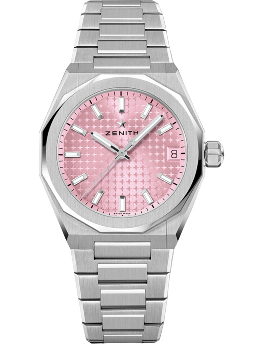 Defy Skyline 36mm Automatic in Steel on Steel Bracelet with Pink Dial