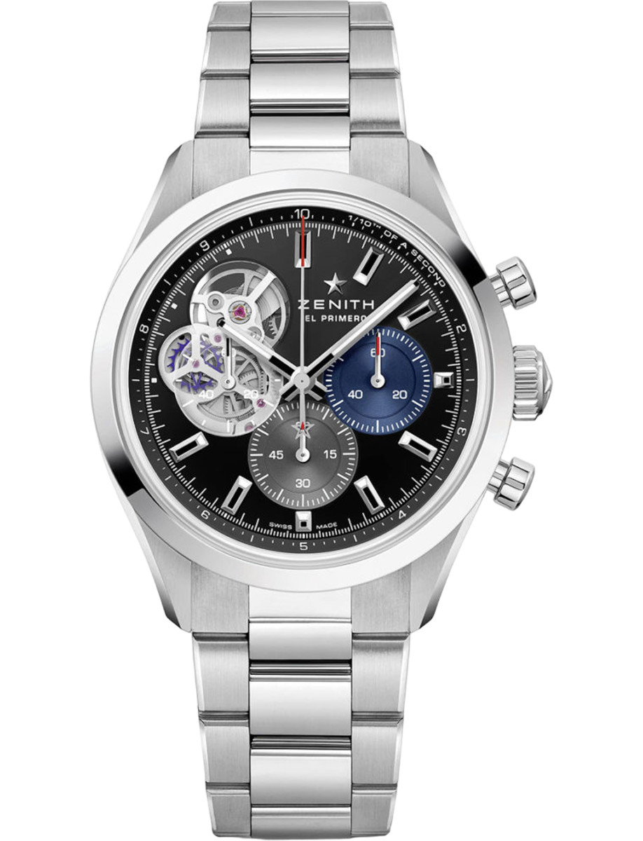 Chronomaster Open 39.5mm in Steel on Steel Bracelet with Black Dial