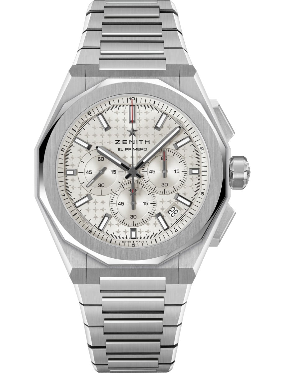 Defy Skyline Chronograph 42mm in Steel on Steel Bracelet with Silver Dial