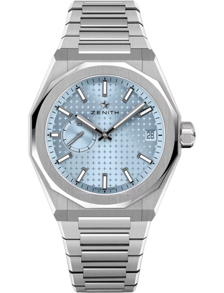 Defy Skyline 41mm in Steel on Steel Bracelet with Ice Blue Dial