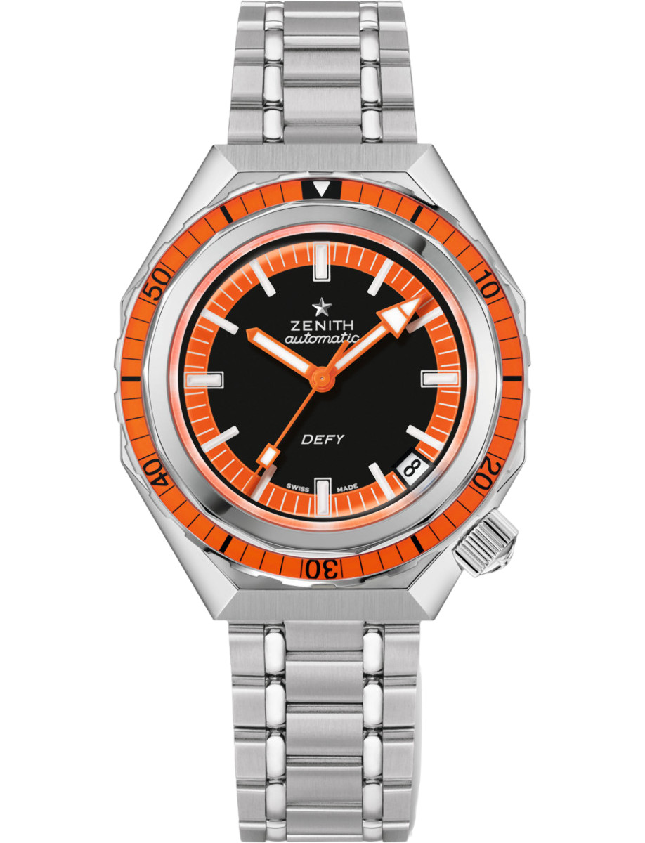 Defy Revival A3648 37mm Automatic in Steel on Steel Bracelet with Black Dial