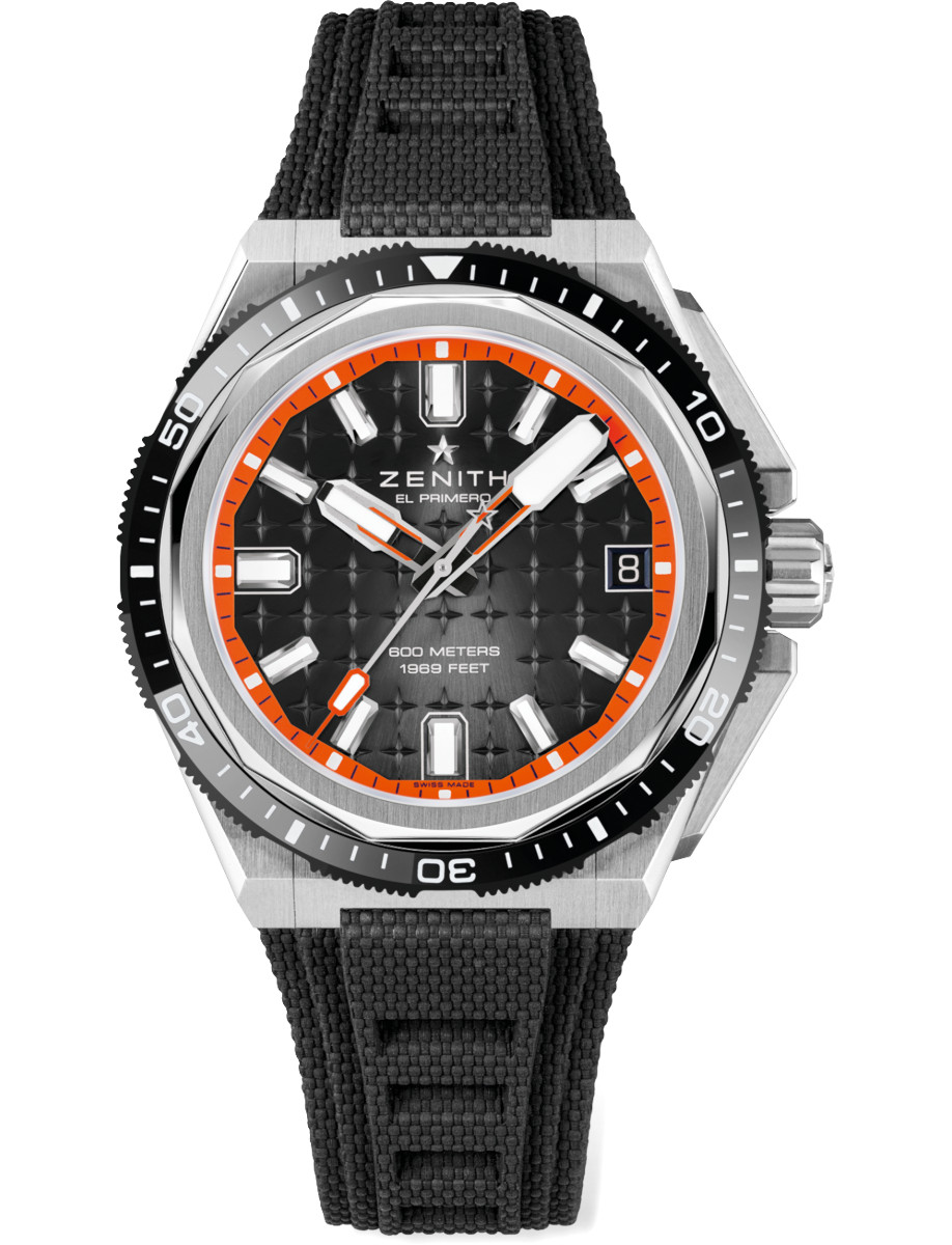 Defy Extreme Diver 42.5mm in Brushed Titanium on Black Rubber Strap with Black Dial