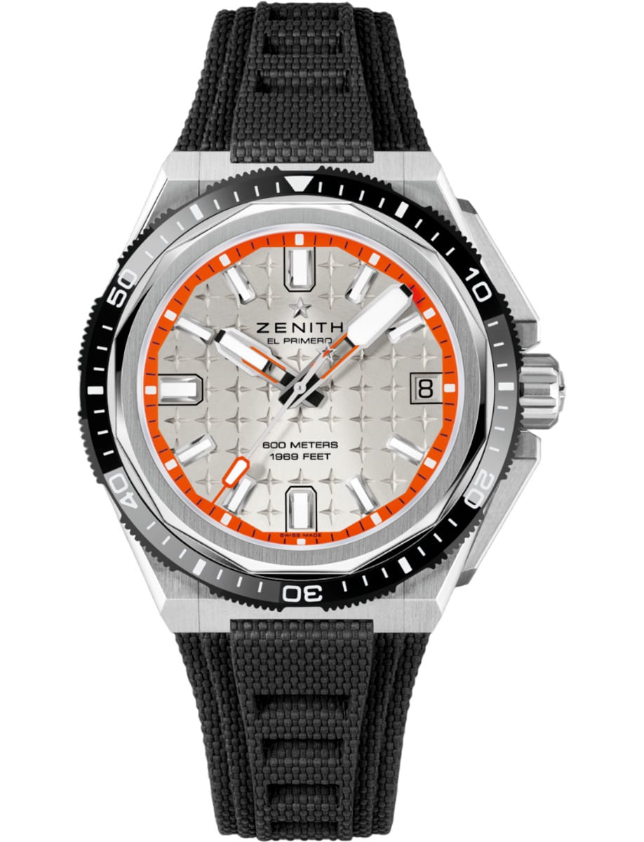 Defy Extreme Diver 42.5mm in Brushed Titanium on Black Rubber Strap with Silver Dial