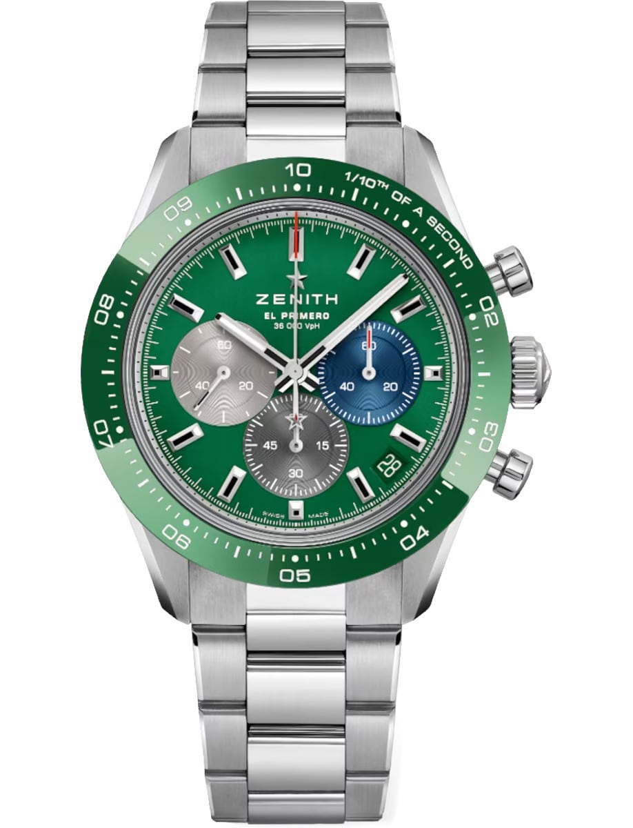 Chronomaster Sport 41mm in Steel on Steel Bracelet with Green Dial