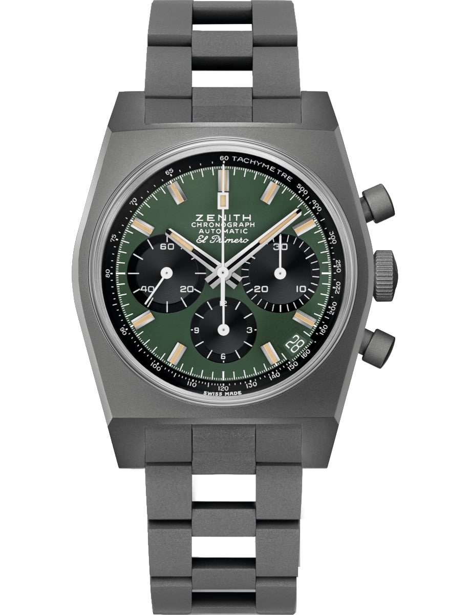 Chronomaster Revival Safari 37mm in Titanium on Titanium Bracelet with Green Dial