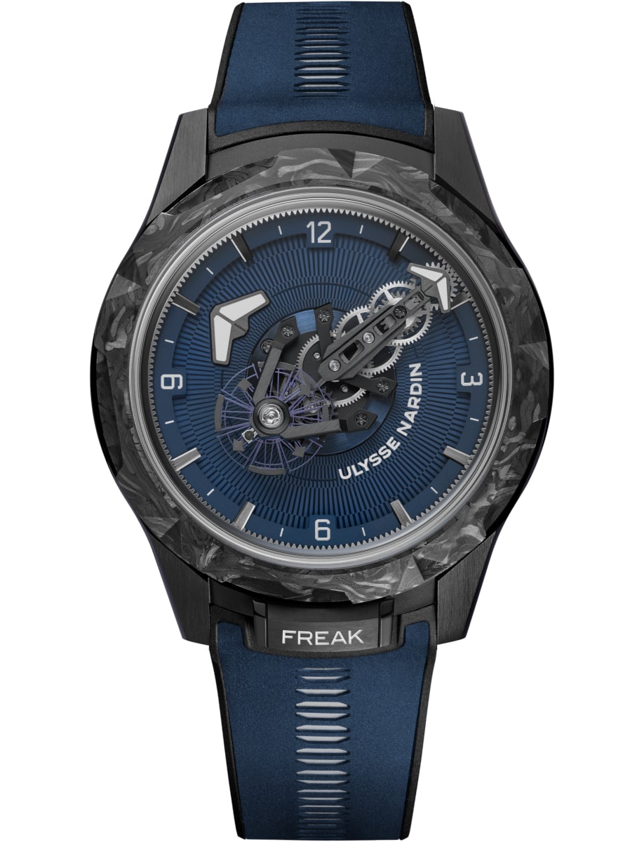 Freak One 44mm in Black DLC Titanium - Limited to 50 on Blue Rubber Strap with Navy Blue Sunray Dial